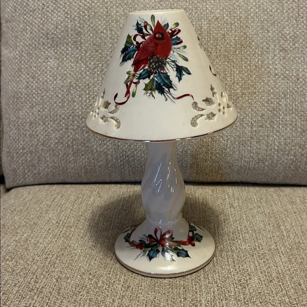 LENOX Winter Greetings Cardinal Tea Light Candle Lamp